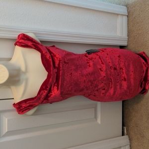 Reddish velvet cocktail dress